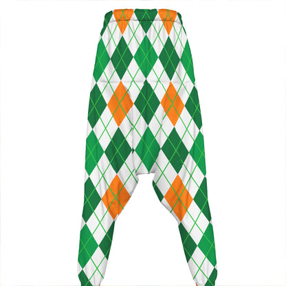 St Patrick's Day Argyle Pattern Print Hammer Pants