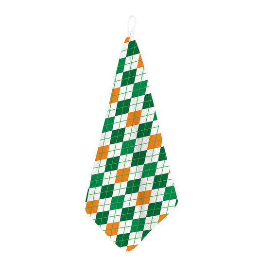 St Patrick's Day Argyle Pattern Print Hand Towel