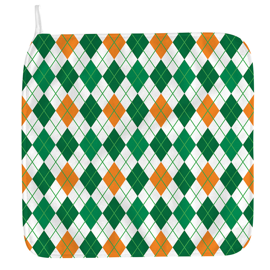 St Patrick's Day Argyle Pattern Print Hand Towel