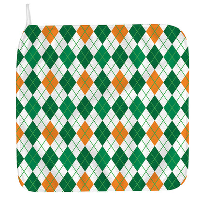 St Patrick's Day Argyle Pattern Print Hand Towel