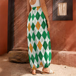 St Patrick's Day Argyle Pattern Print Harem Pants