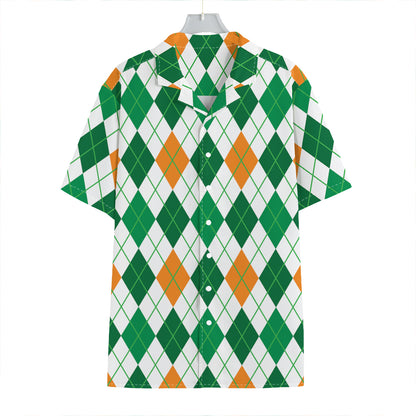 St Patrick's Day Argyle Pattern Print Hawaiian Shirt