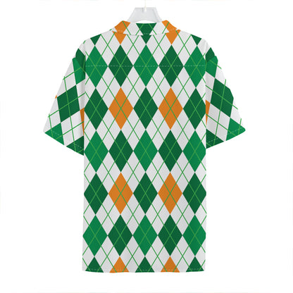 St Patrick's Day Argyle Pattern Print Hawaiian Shirt