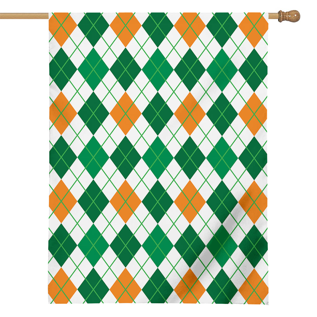 St Patrick's Day Argyle Pattern Print House Flag