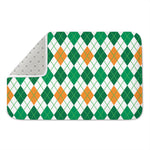 St Patrick's Day Argyle Pattern Print Indoor Door Mat