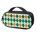 St Patrick's Day Argyle Pattern Print Portable Cooler Travel Case