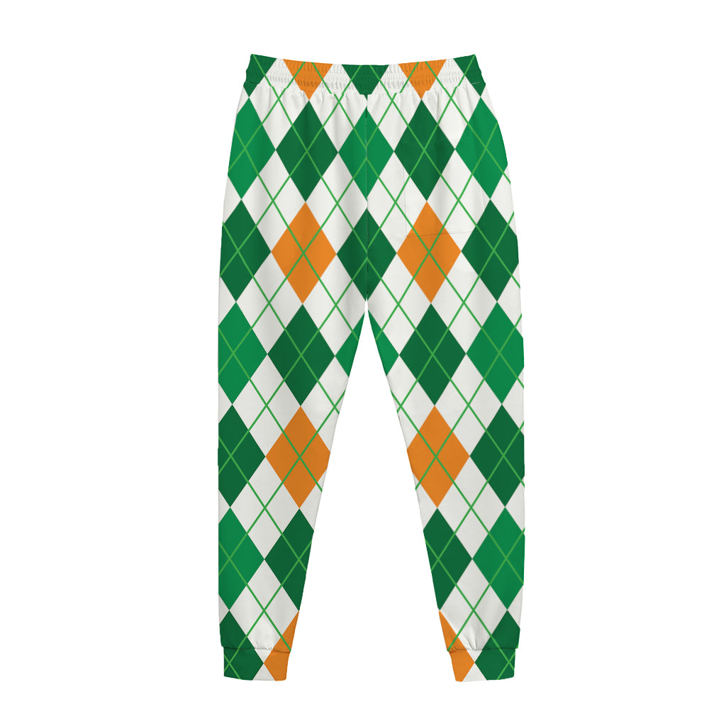 St Patrick's Day Argyle Pattern Print Jogger Pants