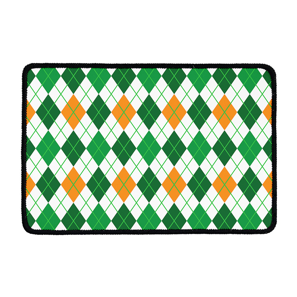 St Patrick's Day Argyle Pattern Print Kitchen Mat