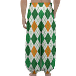 St Patrick's Day Argyle Pattern Print Lantern Pants
