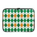 St Patrick's Day Argyle Pattern Print Laptop Sleeve