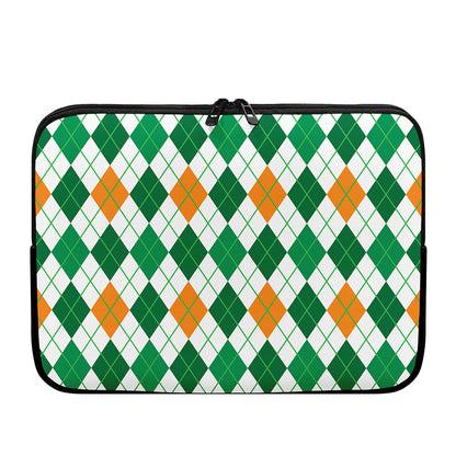 St Patrick's Day Argyle Pattern Print Laptop Sleeve