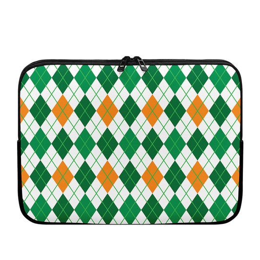 St Patrick's Day Argyle Pattern Print Laptop Sleeve