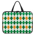 St Patrick's Day Argyle Pattern Print Laptop Sleeve With Handle