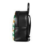 St Patrick's Day Argyle Pattern Print Leather Backpack