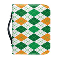 St Patrick's Day Argyle Pattern Print Leather Bible Cover
