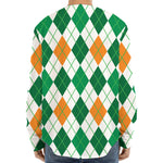 St Patrick's Day Argyle Pattern Print Long Sleeve Baseball Jersey