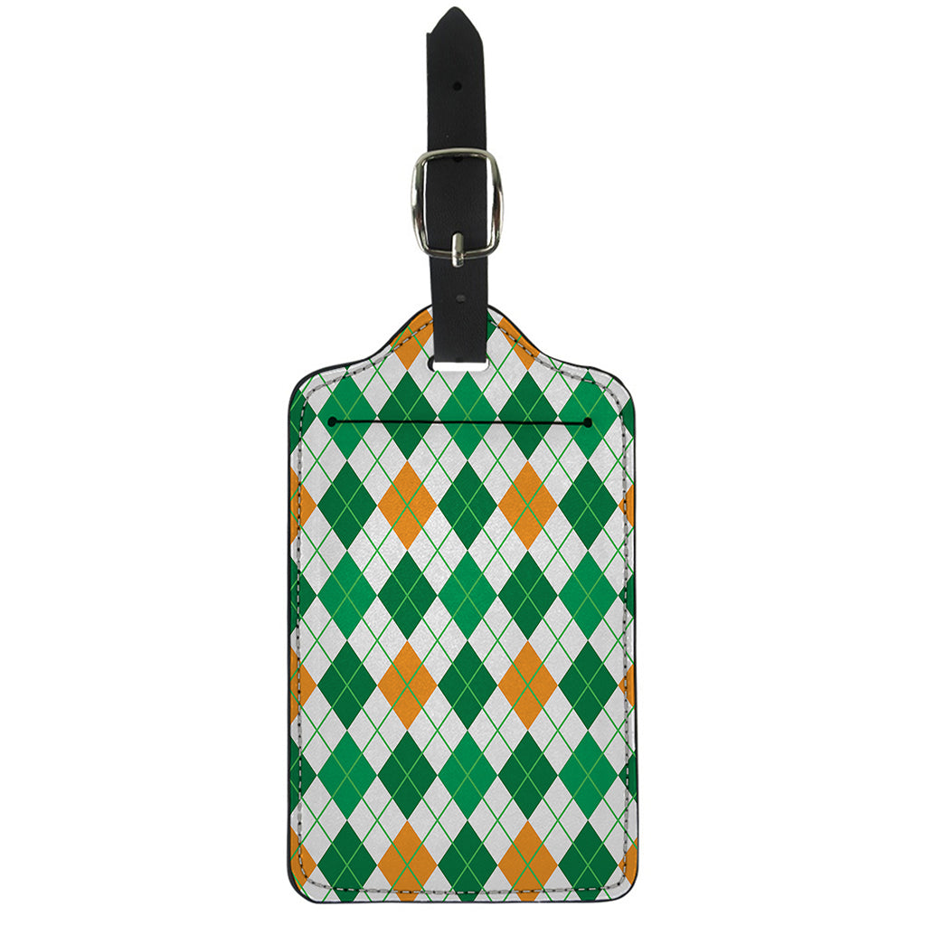 St Patrick's Day Argyle Pattern Print Luggage Tag