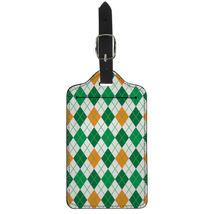 St Patrick's Day Argyle Pattern Print Luggage Tag