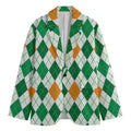St Patrick's Day Argyle Pattern Print Men's Blazer