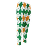 St Patrick's Day Argyle Pattern Print Men's Compression Pants