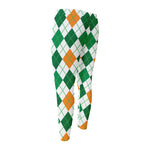 St Patrick's Day Argyle Pattern Print Men's Compression Pants