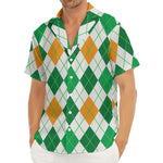 St Patrick's Day Argyle Pattern Print Men's Deep V-Neck Shirt