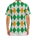 St Patrick's Day Argyle Pattern Print Men's Deep V-Neck Shirt