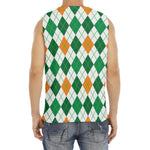 St Patrick's Day Argyle Pattern Print Men's Fitness Tank Top