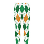 St Patrick's Day Argyle Pattern Print Men's leggings