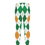St Patrick's Day Argyle Pattern Print Men's leggings