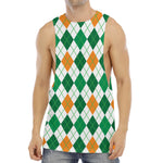 St Patrick's Day Argyle Pattern Print Men's Muscle Tank Top