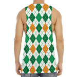 St Patrick's Day Argyle Pattern Print Men's Muscle Tank Top