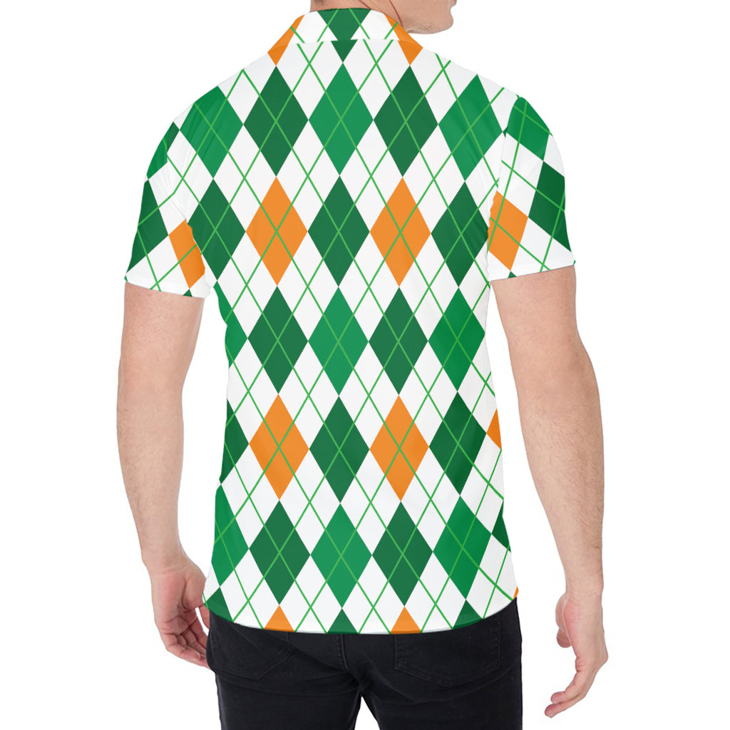 St Patrick's Day Argyle Pattern Print Men's Shirt