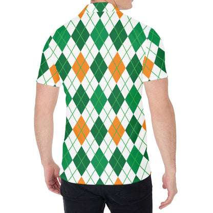 St Patrick's Day Argyle Pattern Print Men's Shirt