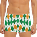 St Patrick's Day Argyle Pattern Print Men's Short Boxer Briefs