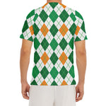 St Patrick's Day Argyle Pattern Print Men's Short Sleeve Rash Guard