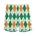 St Patrick's Day Argyle Pattern Print Men's Athletic Shorts