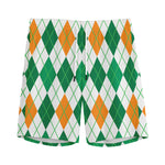 St Patrick's Day Argyle Pattern Print Men's Sports Shorts