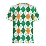 St Patrick's Day Argyle Pattern Print Men's Sports T-Shirt