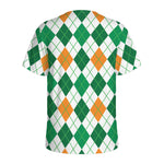 St Patrick's Day Argyle Pattern Print Men's Sports T-Shirt