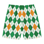 St Patrick's Day Argyle Pattern Print Men's Swim Trunks