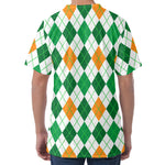 St Patrick's Day Argyle Pattern Print Men's Velvet T-Shirt