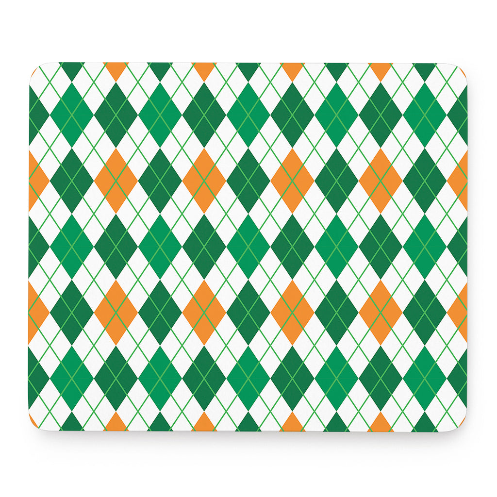 St Patrick's Day Argyle Pattern Print Mouse Pad