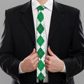 St Patrick's Day Argyle Pattern Print Necktie