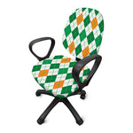St Patrick's Day Argyle Pattern Print Office Chair Cover