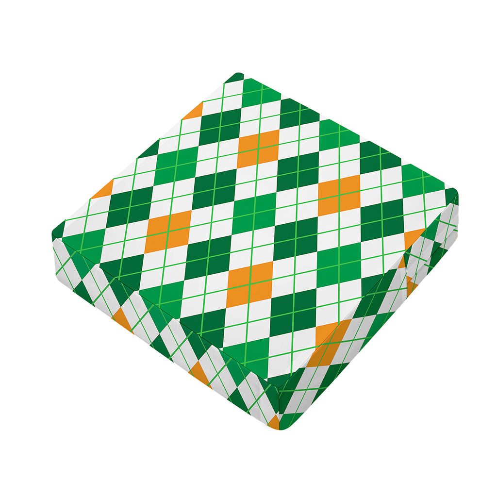 St Patrick's Day Argyle Pattern Print Outdoor Seat Cushion Cover