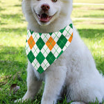 St Patrick's Day Argyle Pattern Print Over The Collar Dog Bandana