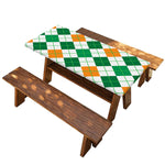 St Patrick's Day Argyle Pattern Print Picnic Table Cover