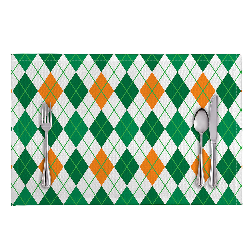 St Patrick's Day Argyle Pattern Print Placemat