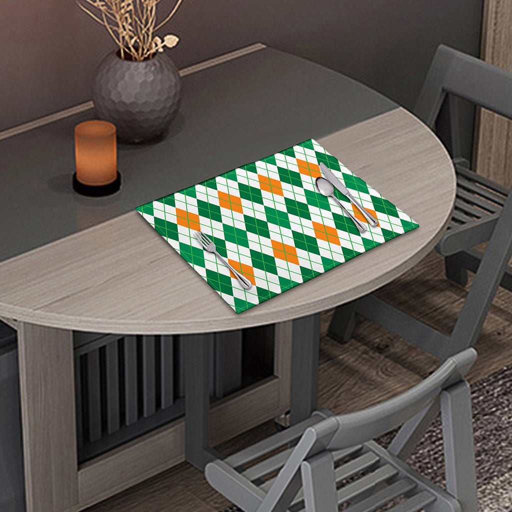 St Patrick's Day Argyle Pattern Print Placemat